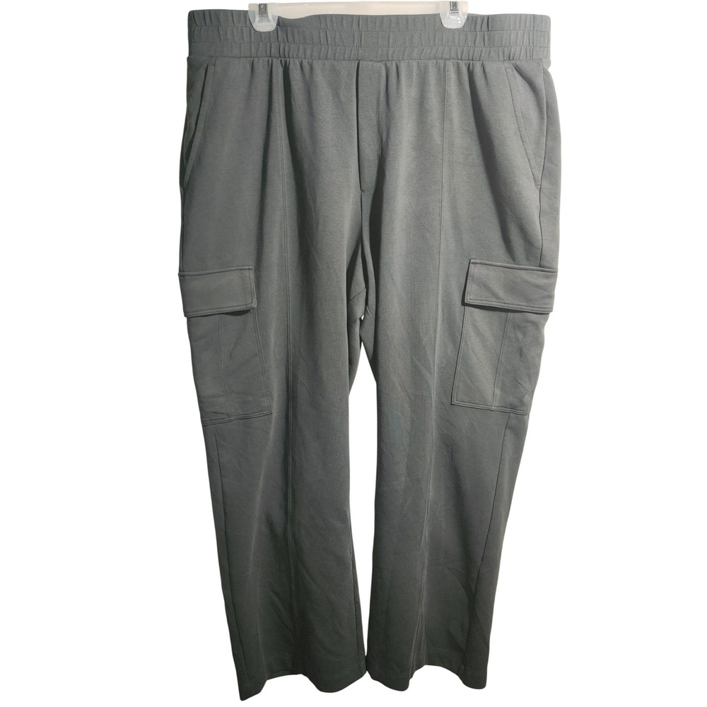 Old Navy Active Dynamic Fleece Cargo‎ Pants XXL Gray High Rise Wide Leg Womens